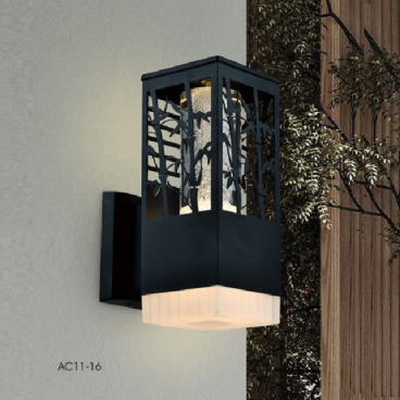 AC 11-16: Đèn gắn tường ngoài trời LED - KT: 150mmx150mm x H230mm - Đèn LED 14W ánh sáng vàng 3000K