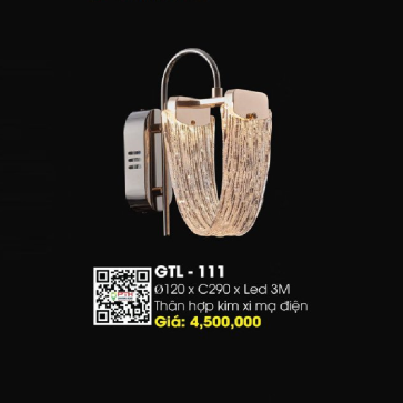 GTL -111: Đèn gắn tường LED Phale  - KT: Ø120mm x H290mm - Đèn LED đổi 3 màu