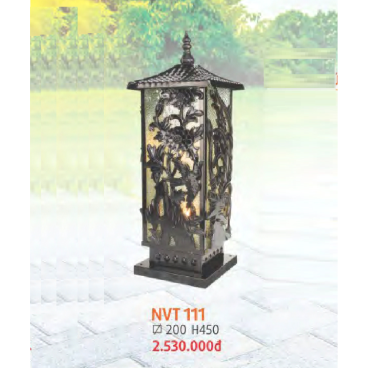 NVT 111: Đèn trụ sân vườn hợp kim