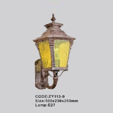 CODE: ZY113-9: Đèn gắn tường ngoài trời - KT: 500mm x 230mm x 280mm - Đèn E27 x 1 bóng