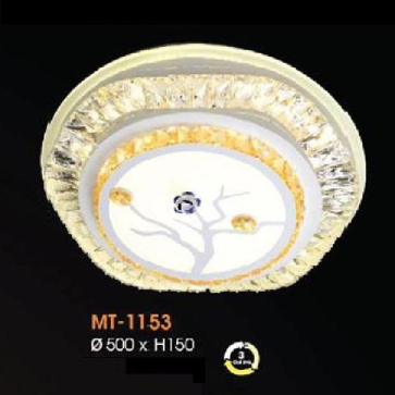 VE - MT -1153:  Đèn áp trần vuông LED - KT: Ø500mm x H150mm - Đèn LED  đổi 3 màu