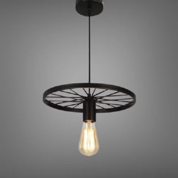 THCN 117: Đèn thả đơn hình bánh xe - KT: Ø 280mm x H800mm - Bóng đèn E27 x 1 bóng