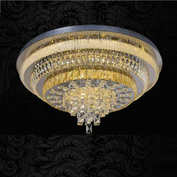 MO -1188 - 21: Đèn áp trần LED thủy tinh  - KT: Ø800mm x H450mm - Đèn LED đổi 3 màu - Remote