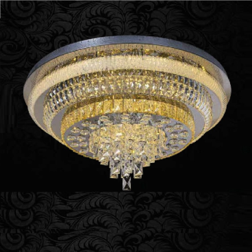 MO -1188 - 21: Đèn áp trần LED thủy tinh  - KT: Ø800mm x H450mm - Đèn LED đổi 3 màu - Remote