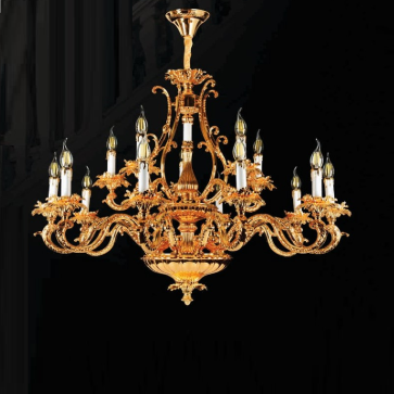 E - C - 119/10+5: Đèn chùm nến 15 tay - KT: Ø950mm x H800mm - Bóng đèn nến E14 x 15 bóng