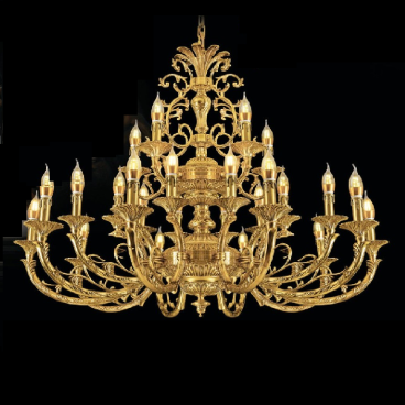 HF- CĐ 1192/20+5: Chùm đồng 25 tay - KT: Ø1000mm x H900mm + 450mm - Bóng đèn chân E14 x 25 bóng