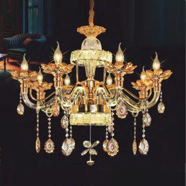 NC 9006/8LED: Đèn chùm nến 8 tay LED - KT: Ø800mm x H700mm +500mm - Bóng đèn nến E14 x 8 bóng + đèn LED