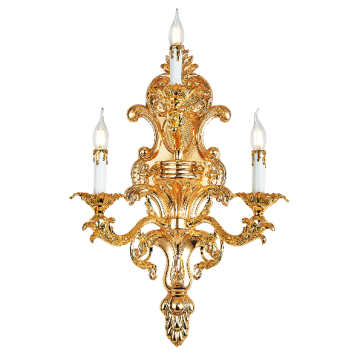 LH - GTCNQT - 12: Đèn tường nến ba bóng  - KT: W300mm x H350mm - Đèn nến chân E14 x 3 bóng