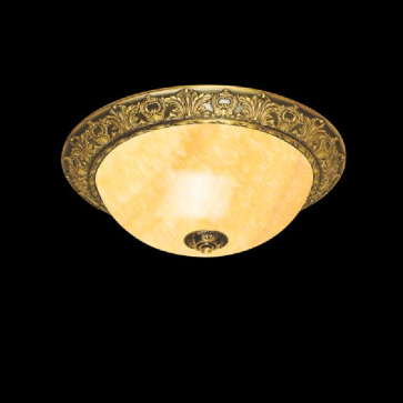 BTD - 12: Đèn ốp trần đồng chao đá - KT: Ø400mm - Đèn LED 18W x 2 - Ánh sáng đổi 3 màu