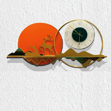 HF - ĐH - 120: Đồng hồ trang trí - KT:  L900mm x H450mm