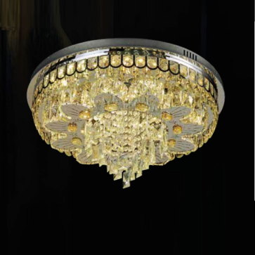 MO - 1228: Đèn áp trần LED Thủy tinh / Phale  - KT: Ø600mm x H300mm - Đèn LED đổi 3 màu - Remote