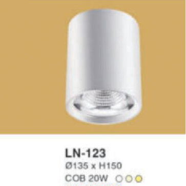 LN - 123: Đèn lon LED COB 20W gắn nổi, 1 chế độ ánh sáng (trắng/trung tính/vàng)