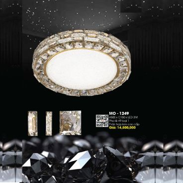 MO - 1249: Đèn áp trần Phale LED -  KT: Ø500mm x H150mm - Đèn LED đổi 3 màu