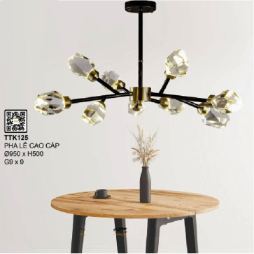 35 - TTK125: Đèn chùm LED 9 bóng chao Phale - KT: Ø950mm x H500mm - Đèn LED G9 x 9 bóng