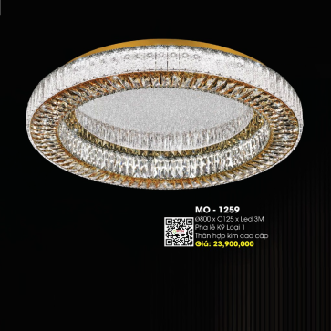 MO - 1259: Đèn áp trần Phale K9 loại 1 - KT: Ø800mm x H125mm - Đèn LED đổi 3 màu
