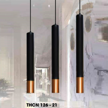 THCN 126-21: Đèn thả ống đơn - KT: Ø60mm x H600mm - Đèn LED ánh sáng vàng 3500K