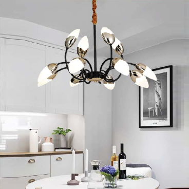 VE - T - 1272/12: Đèn chùm LED 12 tay - KT: Ø750mm x H1000mm - Đèn LED đổi 3 màu