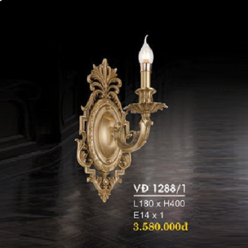 HF - VĐ 1288/1: Đèn gắn tường đồng - KT: L180mm x H400mm - Bóng đèn E14 x 1