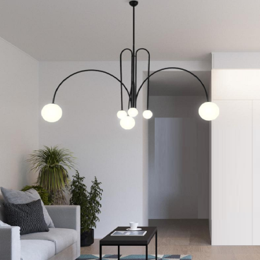 THCN 130-21: Đèn thả chao quả bi 6 bóng - KT: Ø1150mm x H1000mm - Bóng đèn LED G9 x 6 bóng