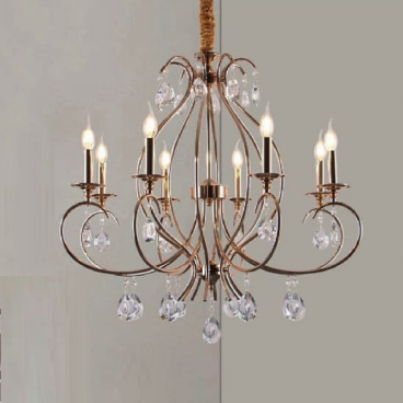 35 - DC130T8: Đèn chùm nến - KT: Ø750mm x H700mm - Bóng đèn nến E14 x 8 bóng