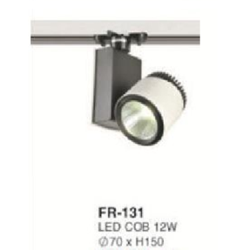 FR-131: Đèn rọi ray LED COB 12W - KT: Ø70mm x H150mm - 1 chế độ ánh sáng (trắng/vàng)