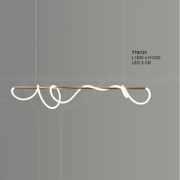 35 - TTK131: Đèn thả ngang LED -  KT: L1500mm x H1200mm - Đèn LED đổi 3 màu