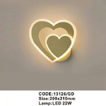 CODE: 13126/GD: Đèn gắn tường LED - KT: Ø200mm x H210mm - Đèn LED 22W