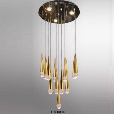 35 - THD13T13 - Đèn thả LED - KT: Ø450mm x H3000mm - Đèn LED ánh sáng vàng