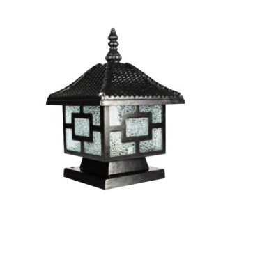 HF - 014: Đèn gắn đầu trụ - KT: 200mm x 200mm x H250mm - Bóng đèn E27 x 1