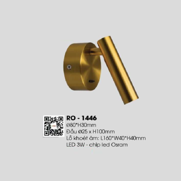 RO - 1446:  Đèn rọi - KT: Ø80mm x H30mm - Đèn LED 3W ánh sáng vàng