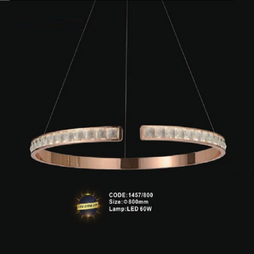CODE: 1457/800mm: Đèn thả LED  - KT: Ø800mm - Đèn LED 60W ánh sáng đổi 3 màu