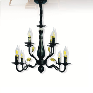 3- DC14T8: Đèn chùm nến 8 tay - KT:Ø650mm x H450mm - Bóng đèn E14 x 8 bóng