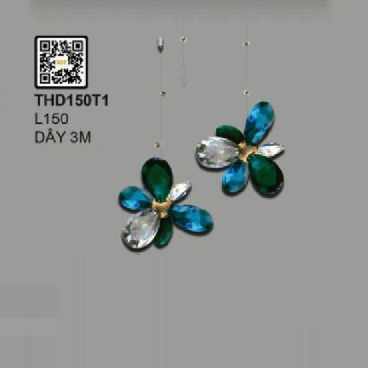 35 - THD150T1: Thả đơn chao Thủy tinh /Phale - KT: L150mm - Dây dài 3000mm