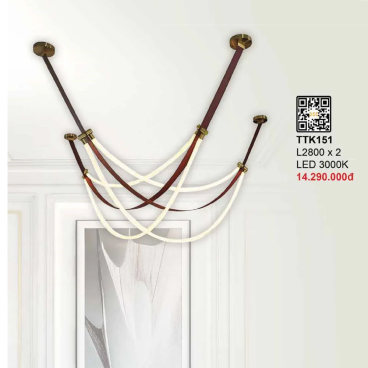 TTK151: Đèn thả LED - KT: L2800mm x 2 - Đèn LED ánh sáng vàng 3000K