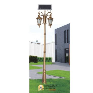 CODE: ZY152 -1-9: Đèn trụ sân vườn NLMT 2 tay