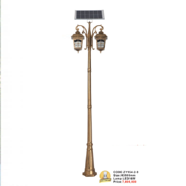 CODE: ZY154 -2-9: Đèn trụ sân vườn NLMT 2 tay