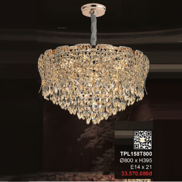 3 - TPL158T800: Đènthả Phale - KT: Ø800mm x H395mm - Bóng đèn E14 x 21 bóng