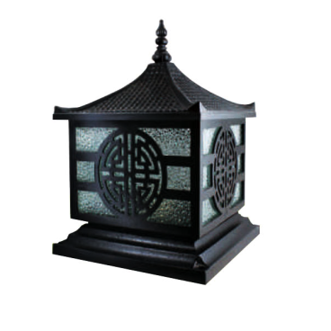 HF - 015A: Đèn gắn đầu trụ - KT: 250mm x 250mm x H300mm - Bóng đèn E27 x 1