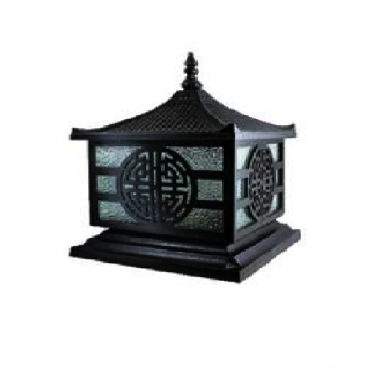 HF - 015B: Đèn gắn đầu trụ - KT: 300mm x 300mm x H350mm - Bóng đèn E27 x 1