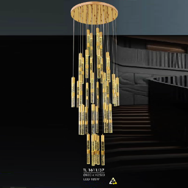 HF - TL 1611/37: Đèn thả LED - KT: Ø600mm x H2500mm - Đèn LED 185W ánh sáng đổi 3 màu