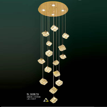 HF - TL 1618/15: Đèn thả LED - KT: Ø600mm x H2500mm - Đèn LED 95W ánh sáng đổi 3 màu