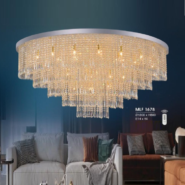 H -  MLF 1678: Đèn áp trần Phale - KT:  Ø1800mm x H800mm - Bóng đèn chân E14 x 50 bóng  - Remote