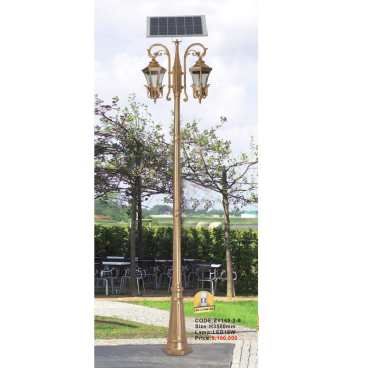 CODE: ZY168 -2-9: Đèn trụ sân vườn NLMT 2 tay