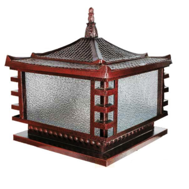 HF - 016D: Đèn gắn đầu trụ - KT: 400mm x 400mm X H350mm - Bóng đèn E27 x 1