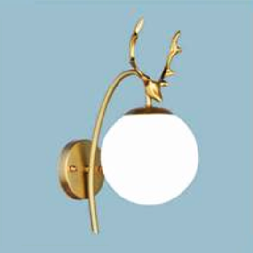 AN - VB - 1749/1 GD: Đèn gắn tường chao quả bi - KT: L220mm x H336mm - Bóng đèn E27 x 1 bóng