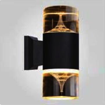 AN - NT - 1776BR/BK: Đèn gắn tường ngoài trời - KT: Ø90mm x H210mm - Đèn LED ánh sáng vàng 3500K