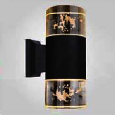 AN - NT - 1776DR/BK: Đèn gắn tường ngoài trời - KT: Ø90mm x H210mm - Đèn LED ánh sáng vàng 3500K