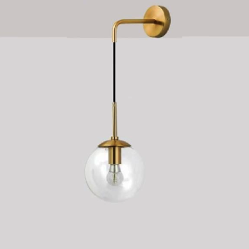 35 - VK TT18 Xi Vàng: Đèn gắn tường chóa bi thủy tinh - KT: Ø150mm - Bóng đèn E27 x 1