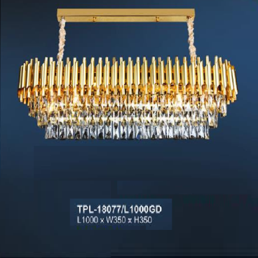 AN - TPL - 18077/L1000GD: Đèn thả ngang Phale - KT: L1000mm x W350mm x H350mm - Đèn chân E14 x 15 bóng
