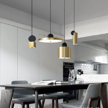 THCN 188 - 21/A: Đèn thả đơn LED,  thân xi vàng - KT: 160mm x H400mm - Đèn LED